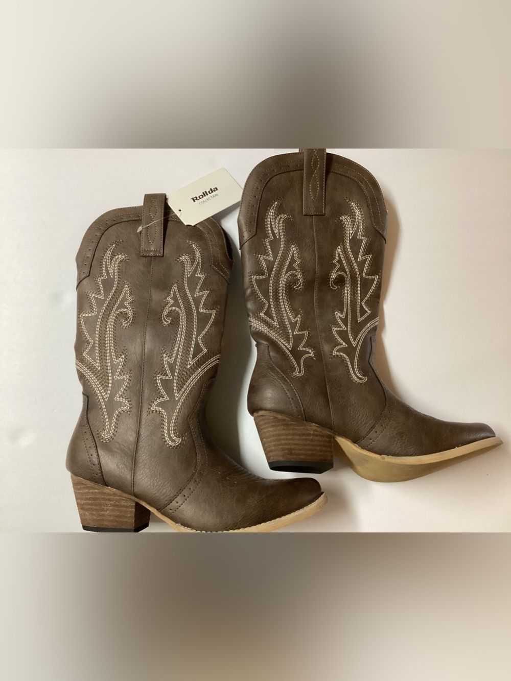 HISEA Rollda Cowboy Boots for Women/ size: 8.5/ color: dark brown
